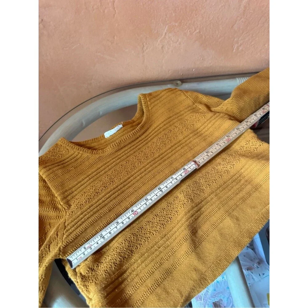 Free People Intimately FP Pointelle Knit Crop Sweater Size S Ballet Core